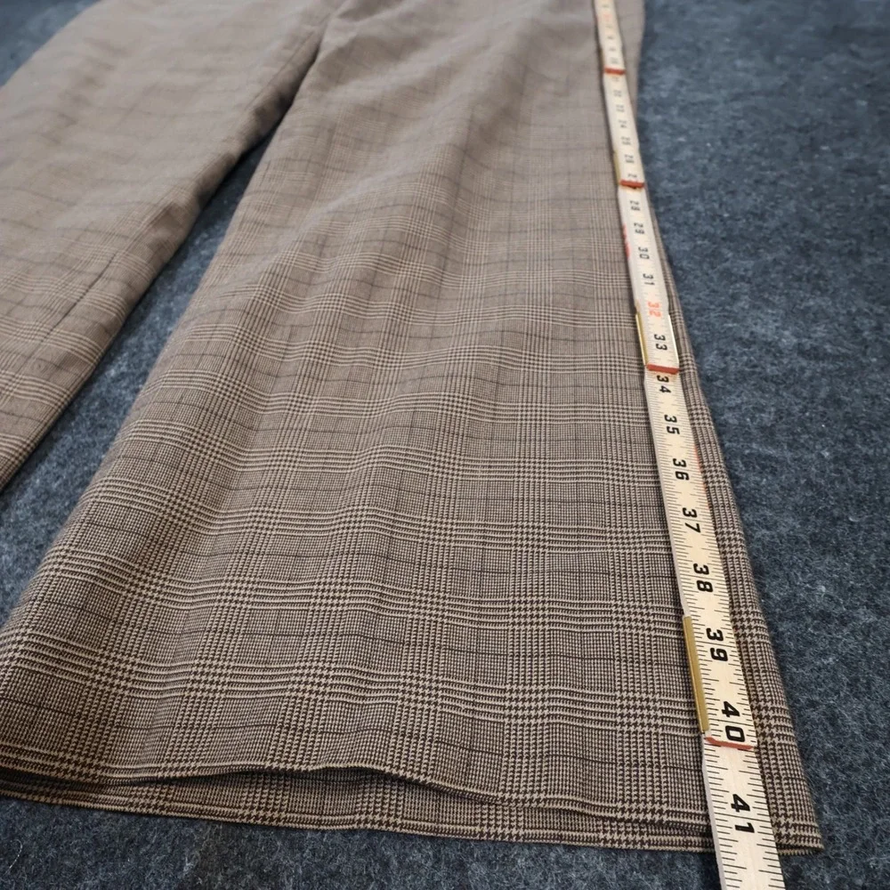 Jones New York Dress Pants Womens 18W Brown Excellent Plaid Stretch Trousers - Picture 3 of 10